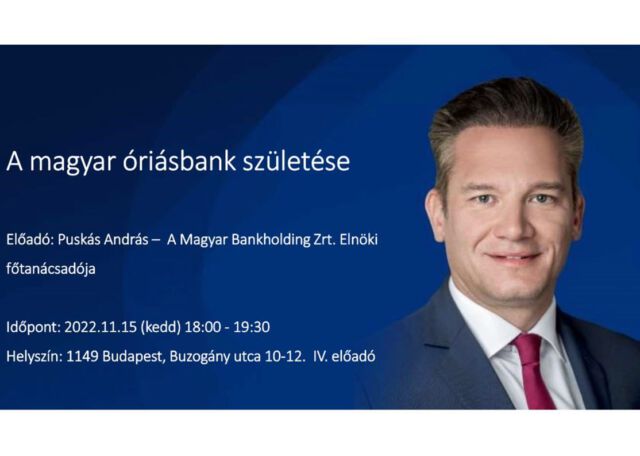 Sziasztok!

Puskás András a 🏦Magyar Bankholding Zrt. Elnöki főtanácsadója látogat el az MKT PSZK szervezetéhez, hogy a három, Magyarországon meghatározó, kereskedelmi bank (MKB Bank Nyrt., Budapest Bank Zrt., Takarék Csoport) fúzióját érintő feladatokról, célokról adjon elő. 

Jó hangulatú és izgalmas eseménynek ígérkezik az előadás. #mkt #mktib #bank #bankholding #mkb #bb #takarek #business